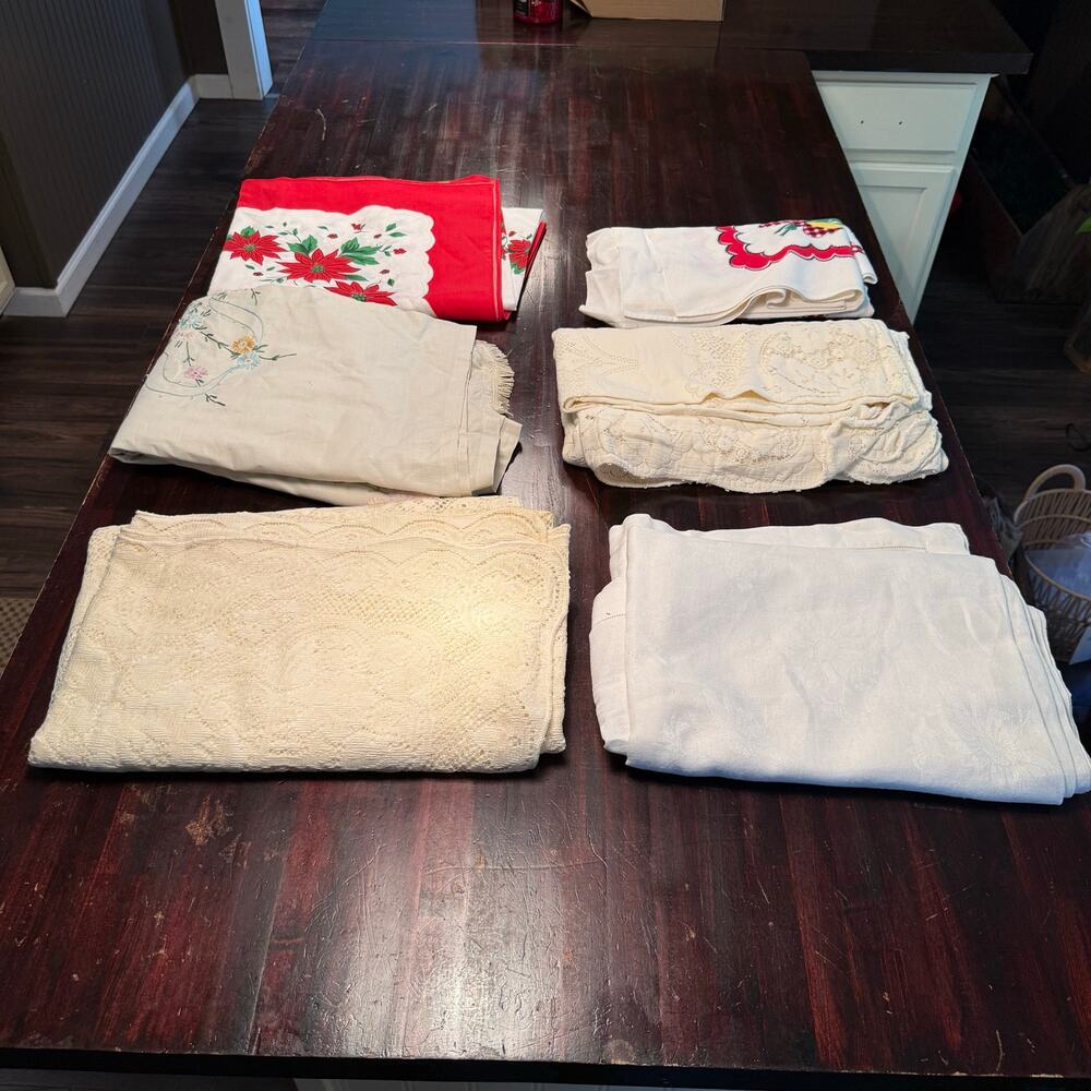 Vintage & Antique Assorted Linens – 6 Piece Estate Lot
